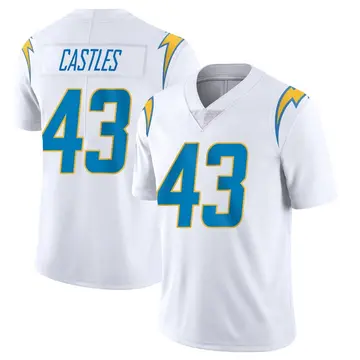 Men's McCallan Castles Los Angeles Chargers Limited White Vapor Untouchable Jersey