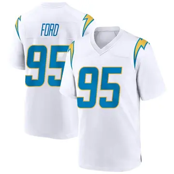 Men's Poona Ford Los Angeles Chargers Game White Jersey