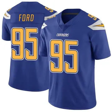 Men's Poona Ford Los Angeles Chargers Limited Royal Color Rush Vapor Untouchable Jersey