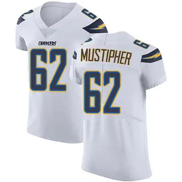 Men's Sam Mustipher Los Angeles Chargers Elite White Vapor Untouchable Jersey