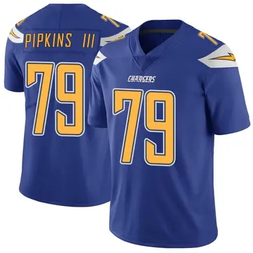 Men's Trey Pipkins III Los Angeles Chargers Limited Royal Color Rush Vapor Untouchable Jersey