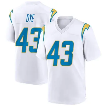 Men's Troy Dye Los Angeles Chargers Game White Jersey