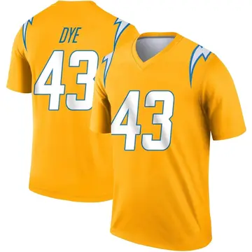 Men's Troy Dye Los Angeles Chargers Legend Gold Inverted Jersey