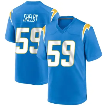 Men's Ty Shelby Los Angeles Chargers Game Blue Powder Alternate Jersey