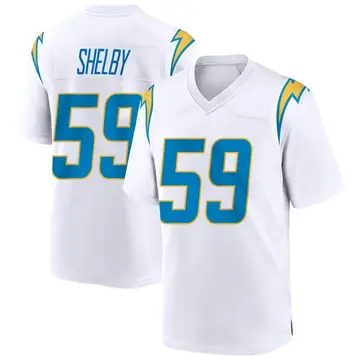 Men's Ty Shelby Los Angeles Chargers Game White Jersey