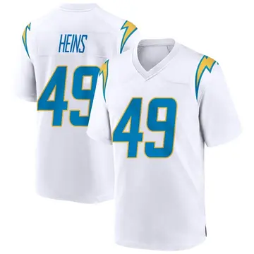 Men's Zach Heins Los Angeles Chargers Game White Jersey