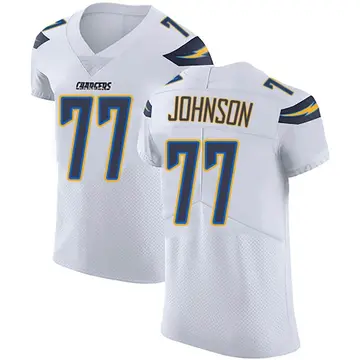 Men's Zion Johnson Los Angeles Chargers Elite White Vapor Untouchable Jersey