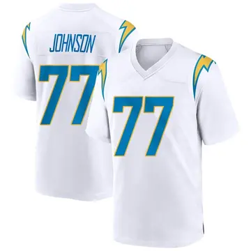 Men's Zion Johnson Los Angeles Chargers Game White Jersey