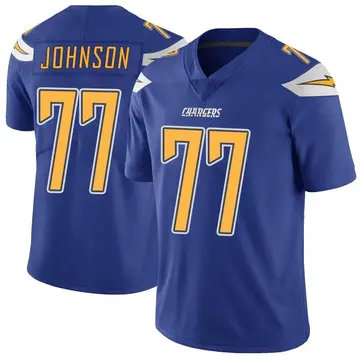 Men's Zion Johnson Los Angeles Chargers Limited Royal Color Rush Vapor Untouchable Jersey