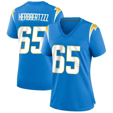 Women's Alex Leatherwood Los Angeles Chargers Game Blue Powder Alternate Jersey