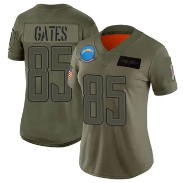 Women's Antonio Gates Los Angeles Chargers Limited Camo 2019 Salute to Service Jersey