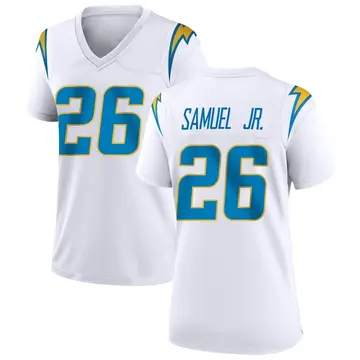 Women's Asante Samuel Jr. Los Angeles Chargers Game White Jersey