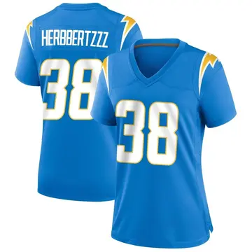 Women's Brandon Sebastian Los Angeles Chargers Game Blue Powder Alternate Jersey