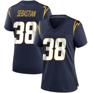 Women's Brandon Sebastian Los Angeles Chargers Game Navy Team Color Jersey