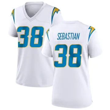 Women's Brandon Sebastian Los Angeles Chargers Game White Jersey