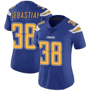 Women's Brandon Sebastian Los Angeles Chargers Limited Royal Color Rush Vapor Untouchable Jersey