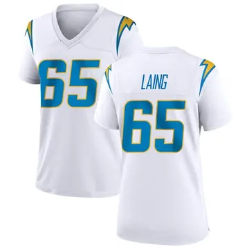 Women's Brent Laing Los Angeles Chargers Game White Jersey