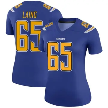 Women's Brent Laing Los Angeles Chargers Legend Royal Color Rush Jersey