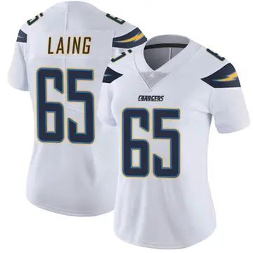 Women's Brent Laing Los Angeles Chargers Limited White Vapor Untouchable Jersey