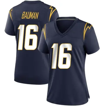 Women's Casey Bauman Los Angeles Chargers Game Navy Team Color Jersey