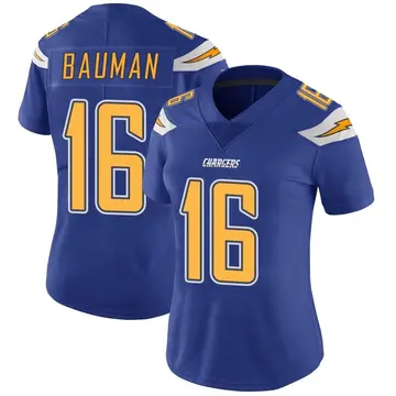 Women's Casey Bauman Los Angeles Chargers Limited Royal Color Rush Vapor Untouchable Jersey