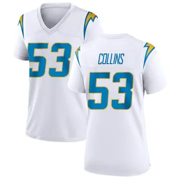 Women's Chris Collins Los Angeles Chargers Game White Jersey