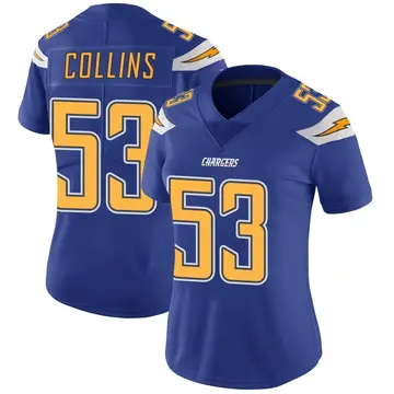 Women's Chris Collins Los Angeles Chargers Limited Royal Color Rush Vapor Untouchable Jersey