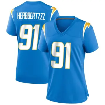 Women's Christopher Hinton Los Angeles Chargers Game Blue Powder Alternate Jersey