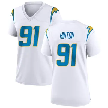 Women's Christopher Hinton Los Angeles Chargers Game White Jersey