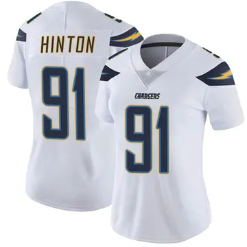 Women's Christopher Hinton Los Angeles Chargers Limited White Vapor Untouchable Jersey