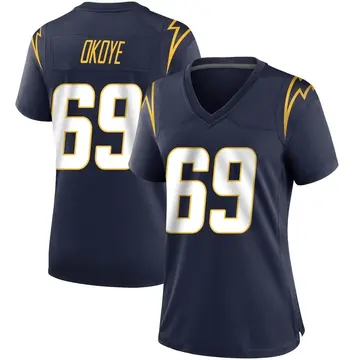 Women's CJ Okoye Los Angeles Chargers Game Navy Team Color Jersey