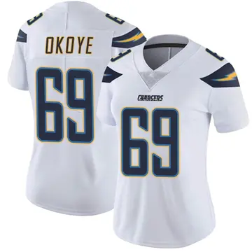 Women's CJ Okoye Los Angeles Chargers Limited White Vapor Untouchable Jersey