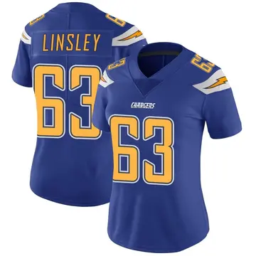 Women's Corey Linsley Los Angeles Chargers Limited Royal Color Rush Vapor Untouchable Jersey