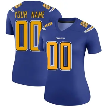 Women's Custom Los Angeles Chargers Legend Royal Color Rush Jersey