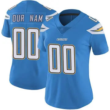 Women's Custom Los Angeles Chargers Limited Blue Powder Vapor Untouchable Alternate Jersey