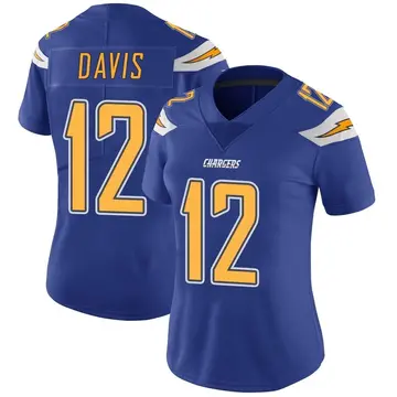 Women's Derius Davis Los Angeles Chargers Limited Royal Color Rush Vapor Untouchable Jersey