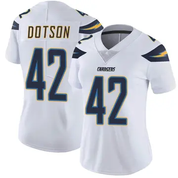 Women's Elijah Dotson Los Angeles Chargers Limited White Vapor Untouchable Jersey