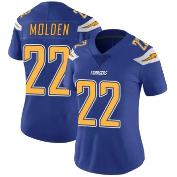 Women's Elijah Molden Los Angeles Chargers Limited Royal Color Rush Vapor Untouchable Jersey