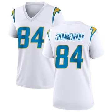 Women's Erik Krommenhoek Los Angeles Chargers Game White Jersey