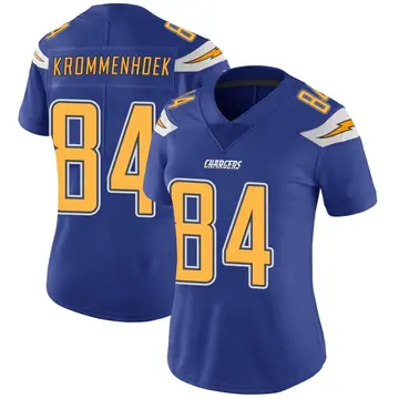 Women's Erik Krommenhoek Los Angeles Chargers Limited Royal Color Rush Vapor Untouchable Jersey