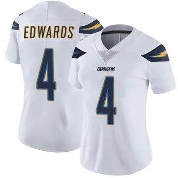 Women's Gus Edwards Los Angeles Chargers Limited White Vapor Untouchable Jersey