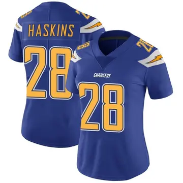 Women's Hassan Haskins Los Angeles Chargers Limited Royal Color Rush Vapor Untouchable Jersey