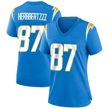 Women's Jeff Cumberland Los Angeles Chargers Game Blue Powder Alternate Jersey