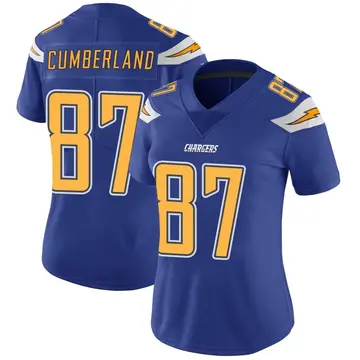 Women's Jeff Cumberland Los Angeles Chargers Limited Royal Color Rush Vapor Untouchable Jersey