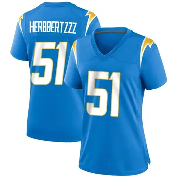 Women's Jeremiah Jean-Baptiste Los Angeles Chargers Game Blue Powder Alternate Jersey