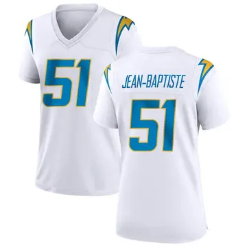 Women's Jeremiah Jean-Baptiste Los Angeles Chargers Game White Jersey