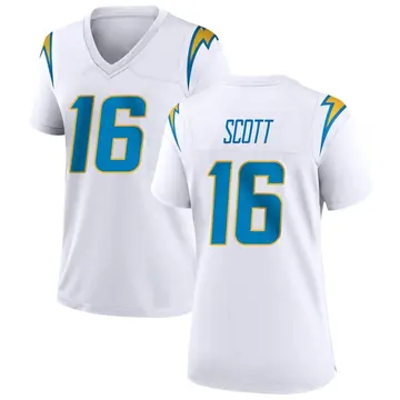 Women's JK Scott Los Angeles Chargers Game White Jersey