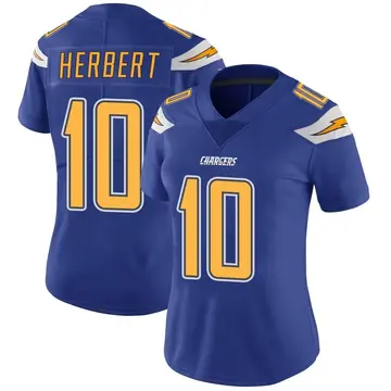 Women's Justin Herbert Los Angeles Chargers Limited Royal Color Rush Vapor Untouchable Jersey