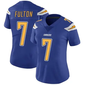 Women's Kristian Fulton Los Angeles Chargers Limited Royal Color Rush Vapor Untouchable Jersey