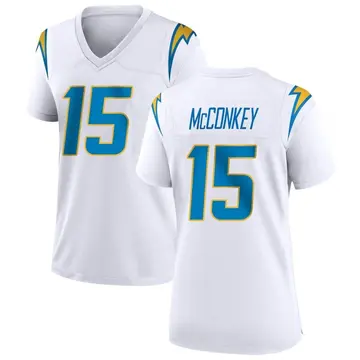 Women's Ladd McConkey Los Angeles Chargers Game White Jersey